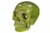 Realistic, Polished Jade (Nephrite) Skull #151127-2